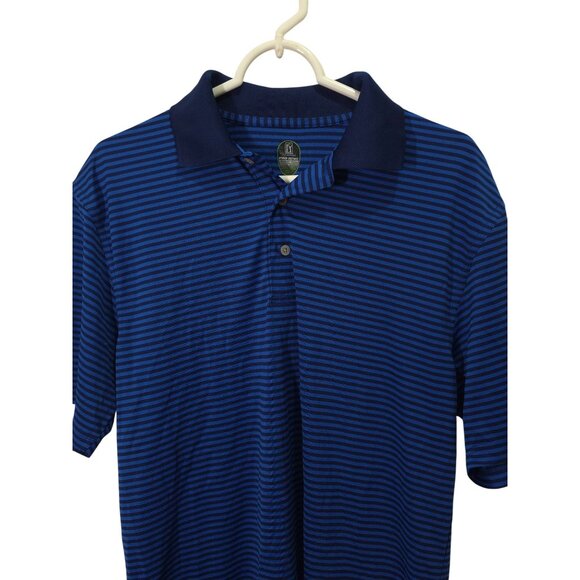 PGA Tour Pro Series Blue Striped Polo Shirt - Picture 8 of 8